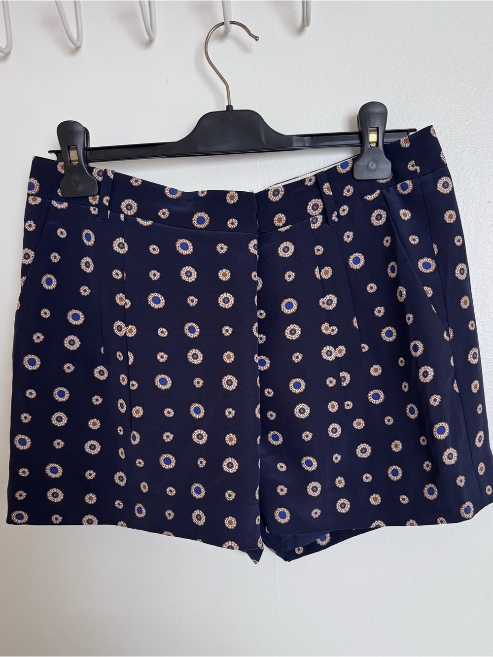 J. Crew 100% Silk Navy Shorties with Floral Dot Print, 2 🦋